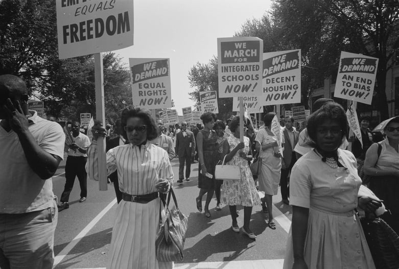 Civil rights march on Washington, D.C. by Warren K. Leffler, 1963, Year, Prints & Photographs Division, Library of Congress, LC-DIG-ppmsca-03128.